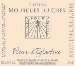 Chateau Mourgues du Gres Costieres de Nimes Fleur d'Eglantine Rose