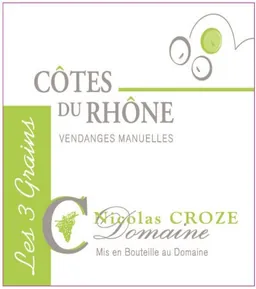 Cotes du Rhone Les 3 Grains Blanc