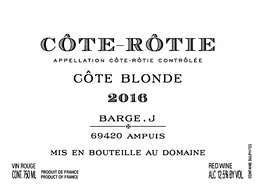 Julien Barge Cote Rotie Cote Blonde