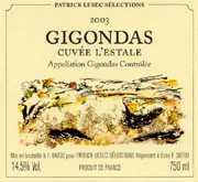 Patrick Lesec Gigondas l'Estale