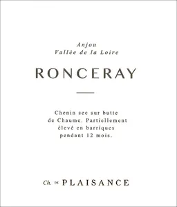 Chateau de Plaisance Anjou Ronceray Blanc