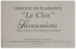 Chateau Plaisance Savennieres Le Clos
