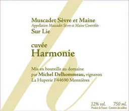 Delhommeau Cuvee Harmonie Muscadet Sevre et Maine Sur Lie