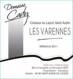 Domaine Cady Dom. Cady Coteaux du Layon Saint-Aubin Les Varennes