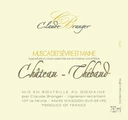 Domaine Claude Branger Muscadet Sevre-et-Maine Chateau Thebaud