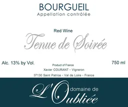 Domaine de L'Oubliee Bourgueil Tenue de Soiree