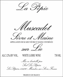 Domaine de la Pepiere La Pepie Muscadet de Sevre et Maine Sur Lie