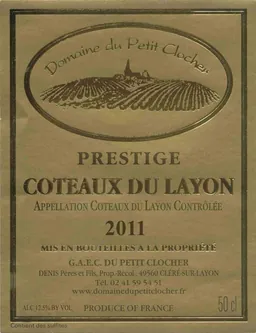 Domaine de Petit Clocher Coteaux du Layon Cuvee Prestige