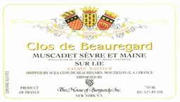 Muscadet Sevre et Maine Clos de Beauregard Sur Lie