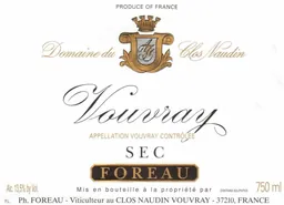 Vouvray Clos Naudin Sec