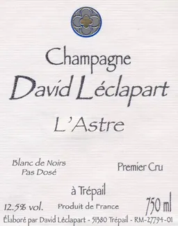 L'Astre Premier Cru Blanc de Noirs Pas Dose