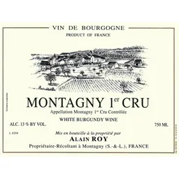 Alain Roy Montagny Blanc Premier Cru