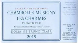 Bruno Clair Chambolle Musigny Les Charmes Premier Cru