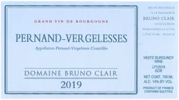 Bruno Clair Pernand Vergelesses Blanc
