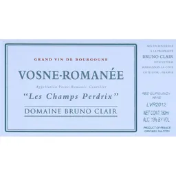 Bruno Clair Vosne Romanee Champs Perdrix