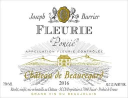 Burrier Chateau de Beauregard Fleurie Poncie