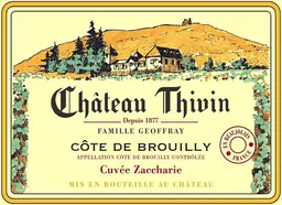 Chateau Thivin Cote de Brouilly Cuvee Zaccharie Geoffrey