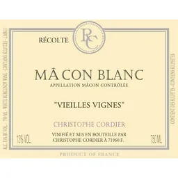 Christophe Cordier Macon Blanc Vieilles Vignes