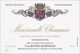 Domaine Boyer-Martenot Meursault Charmes Premier Cru
