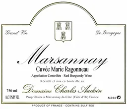 Domaine Charles Audoin Marsannay Cuvee Marie Ragonneau