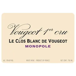 Domaine de la Vougeraie Vougeot Le Clos Blanc de Vougeot Monopole Premier Cru