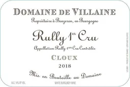 Domaine de Villaine Rully Cloux Premier Cru Blanc