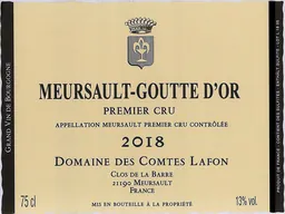 Meursault Goutte d'Or Premier Cru