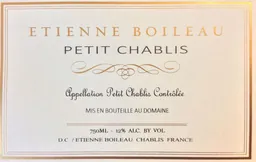 Domaine du Etienne Boileau Etienne Boileau Petit Chablis