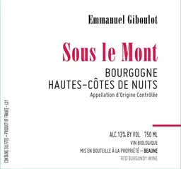 Sous le Mont Hautes Cotes de Nuits