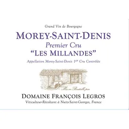 Domaine Francois Legros Morey-Saint-Denis Les Millandes Premier Cru