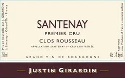 Domaine Justin Girardin Santenay Clos Rousseau Premier Cru