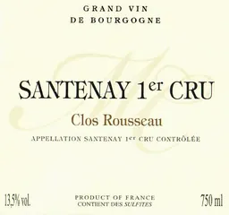 Domaine Maurice Charleux et Fils Santenay Clos Rousseau Premier Cru