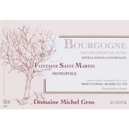 Domaine Michel Gros Hautes Cotes de Nuits Fontaine St. Martin Monopole