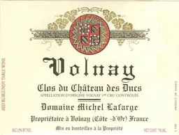 Domaine Michel Lafarge Volnay Clos du Chateau des Ducs Premier Cru