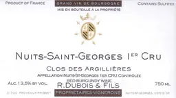 Nuits-St-Georges Clos des Argillieres Premier Cru