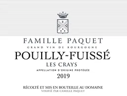 Famille Paquet Pouilly-Fuisse Les Crays