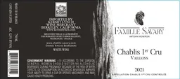 Famille Savary Chablis Vaillons Premier Cru