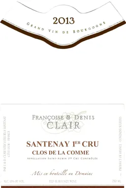 Santenay Clos De La Comme Premier Cru
