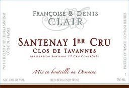 Francoise & Denis Clair Santenay Clos de Tavannes Premier Cru