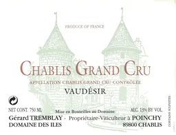 Chablis Grand Cru Vaudesir