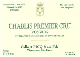 Chablis Vosgros Premier Cru