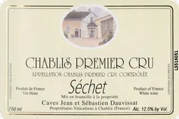Jean et Sebastien Dauvissat Chablis Les Sechets Premier Cru