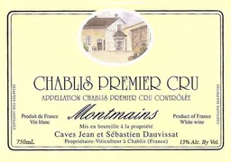 Jean et Sebastien Dauvissat Chablis Montmains Premier Cru