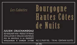 Julien Cruchandeau Hautes Cotes de Nuits Rouge Les Cabottes
