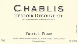 Patrick Piuze Chablis Terroir Decouverte