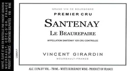 Vincent Girardin Santenay Beaurepaire Premier Cru Blanc