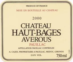 Chateau Haut-Bages Averous Pauillac