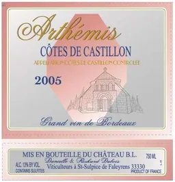 Danielle & Richard Dubois Cotes de Castillon Arthemis Red