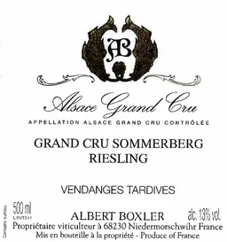 Grand Cru Sommerberg Vendanges Tardives Riesling