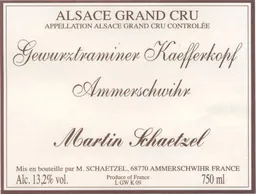 Alsace Kaefferkopf Grand Cru Gewurztraminer